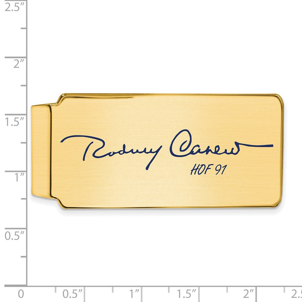 Alternate view of the 14K Gold Plated Silver Rod Carew HOF Epoxy Signature Money Clip by The Black Bow Jewelry Co.