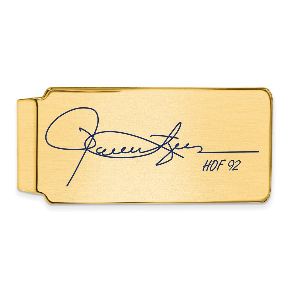 14K Gold Plated Silver Rollie Fingers HOF Epoxy Signature Money Clip, Item M11678 by The Black Bow Jewelry Co.