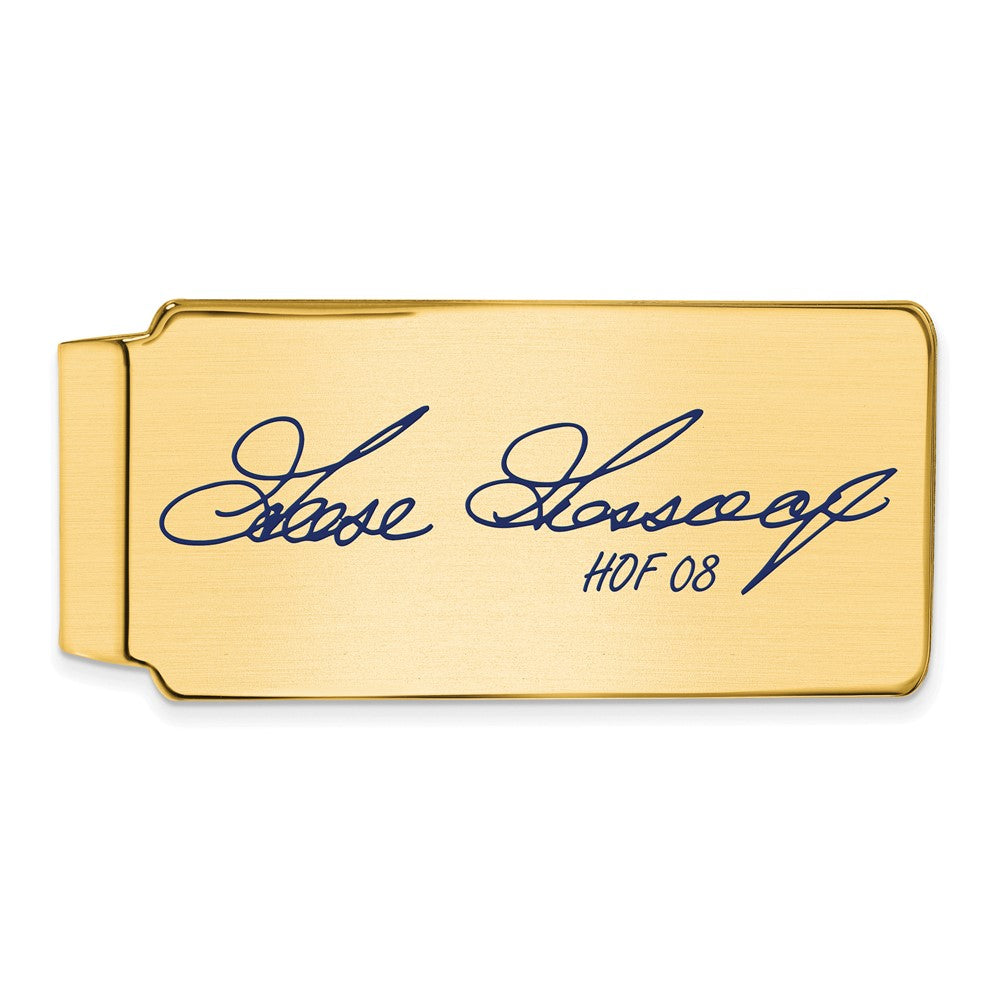 14K Gold Plated Silver Rich Gossage HOF Epoxy Signature Money Clip, Item M11679 by The Black Bow Jewelry Co.