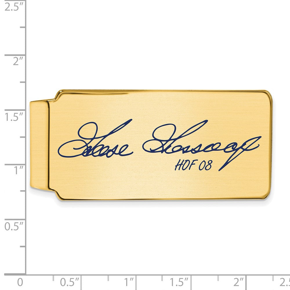 Alternate view of the 14K Gold Plated Silver Rich Gossage HOF Epoxy Signature Money Clip by The Black Bow Jewelry Co.