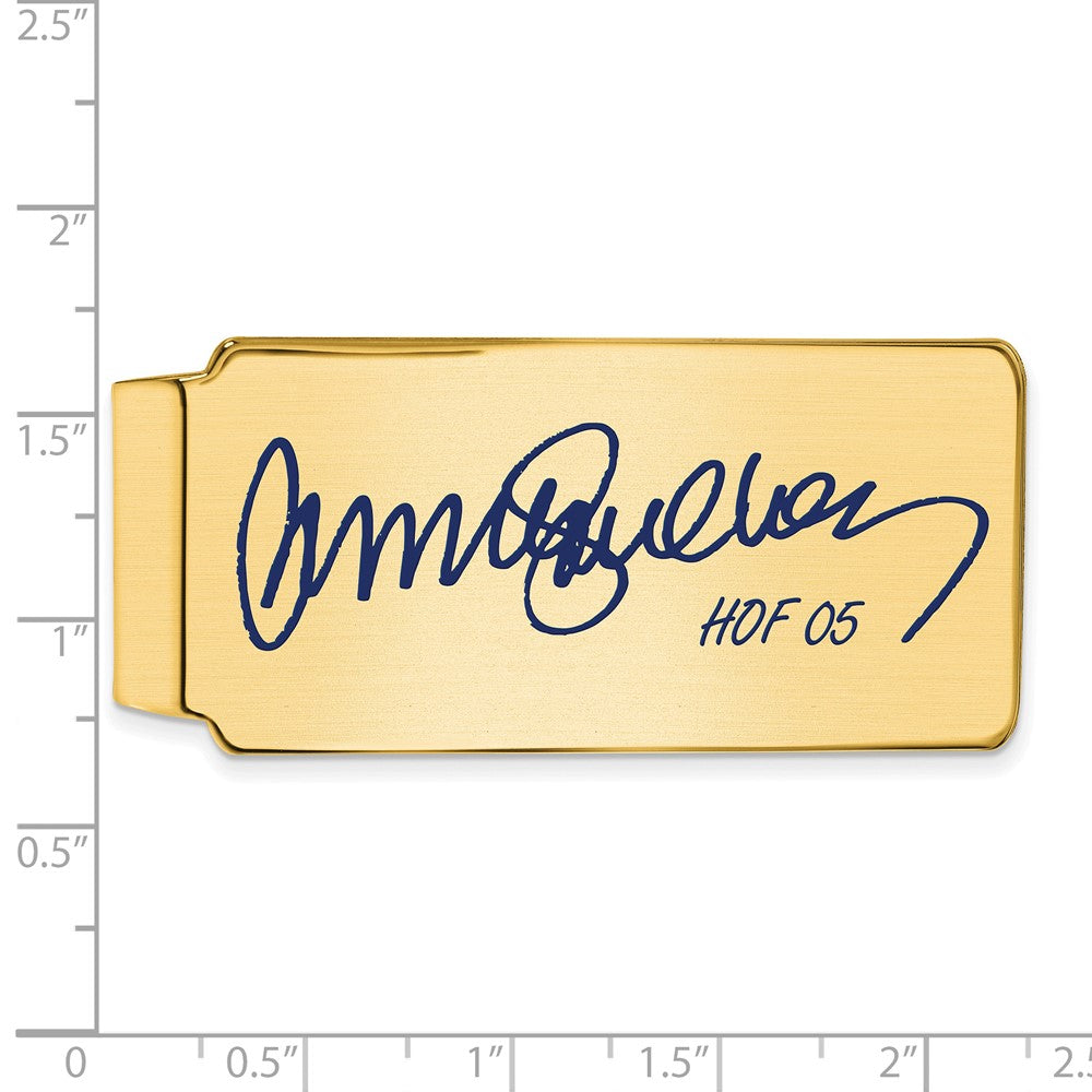 Alternate view of the 14K Gold Plated Silver Ryne Sandberg HOF Epoxy Signature Money Clip by The Black Bow Jewelry Co.