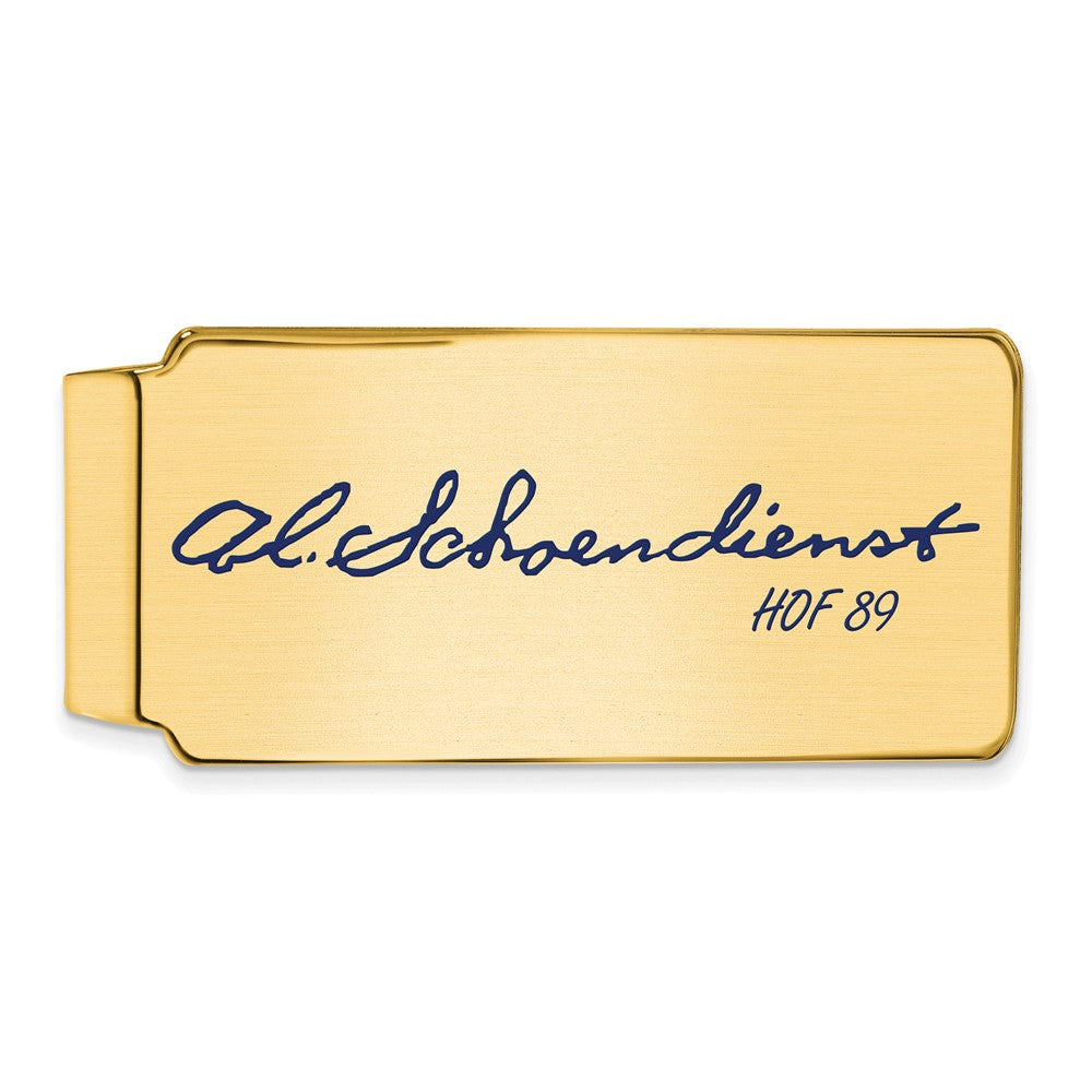 14K Gold Plated Silver Red Schoendienst HOF Epoxy Signature Money Clip, Item M11683 by The Black Bow Jewelry Co.