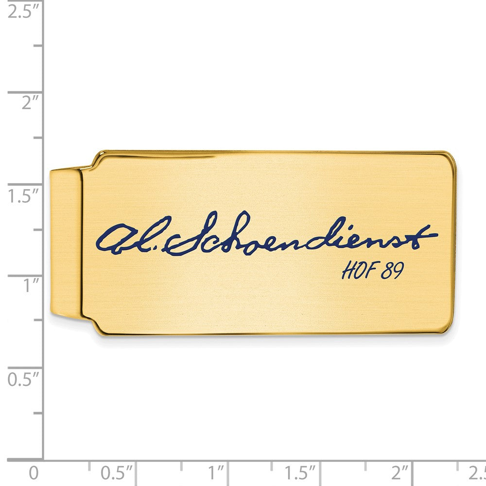 Alternate view of the 14K Gold Plated Silver Red Schoendienst HOF Epoxy Signature Money Clip by The Black Bow Jewelry Co.
