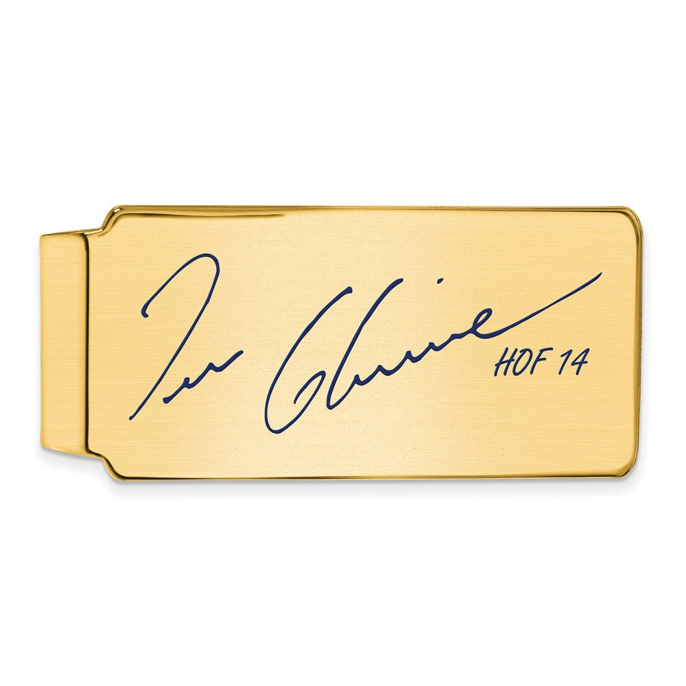 14K Gold Plated Silver Tom Glavine HOF Epoxy Signature Money Clip, Item M11686 by The Black Bow Jewelry Co.