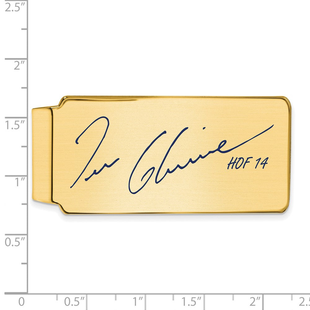 Alternate view of the 14K Gold Plated Silver Tom Glavine HOF Epoxy Signature Money Clip by The Black Bow Jewelry Co.