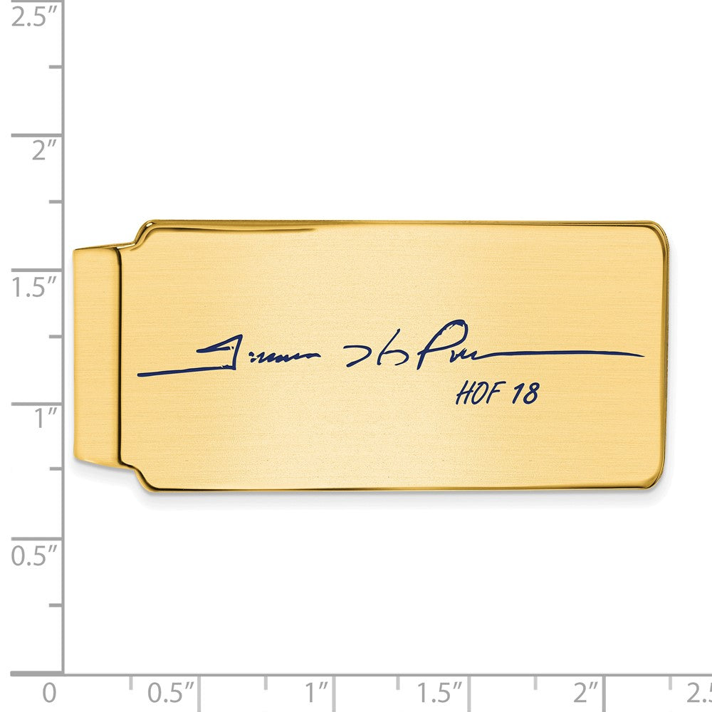 Alternate view of the 14K Gold Plated Silver Trevor Hoffman HOF Epoxy Signature Money Clip by The Black Bow Jewelry Co.