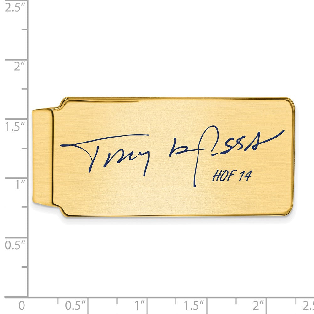 Alternate view of the 14K Gold Plated Silver Tony La Russa HOF Epoxy Signature Money Clip by The Black Bow Jewelry Co.