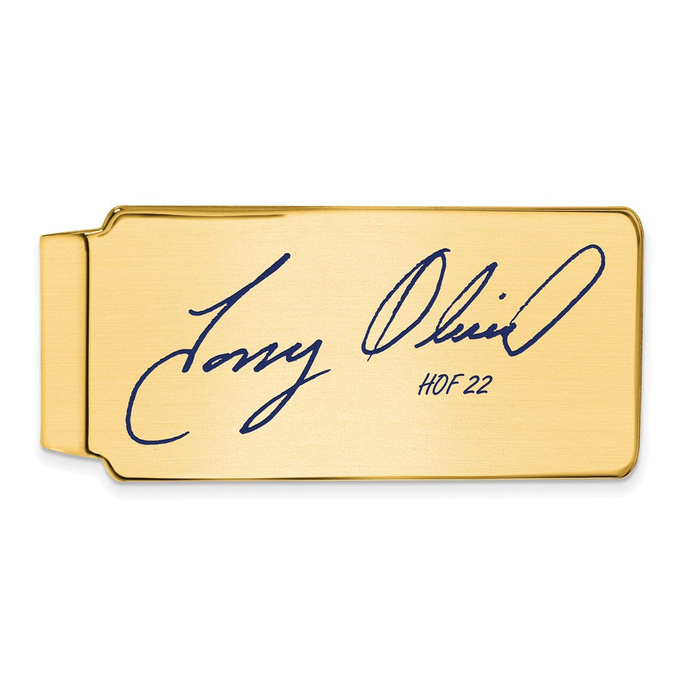 14K Gold Plated Silver Tony Oliva HOF Epoxy Signature Money Clip, Item M11690 by The Black Bow Jewelry Co.