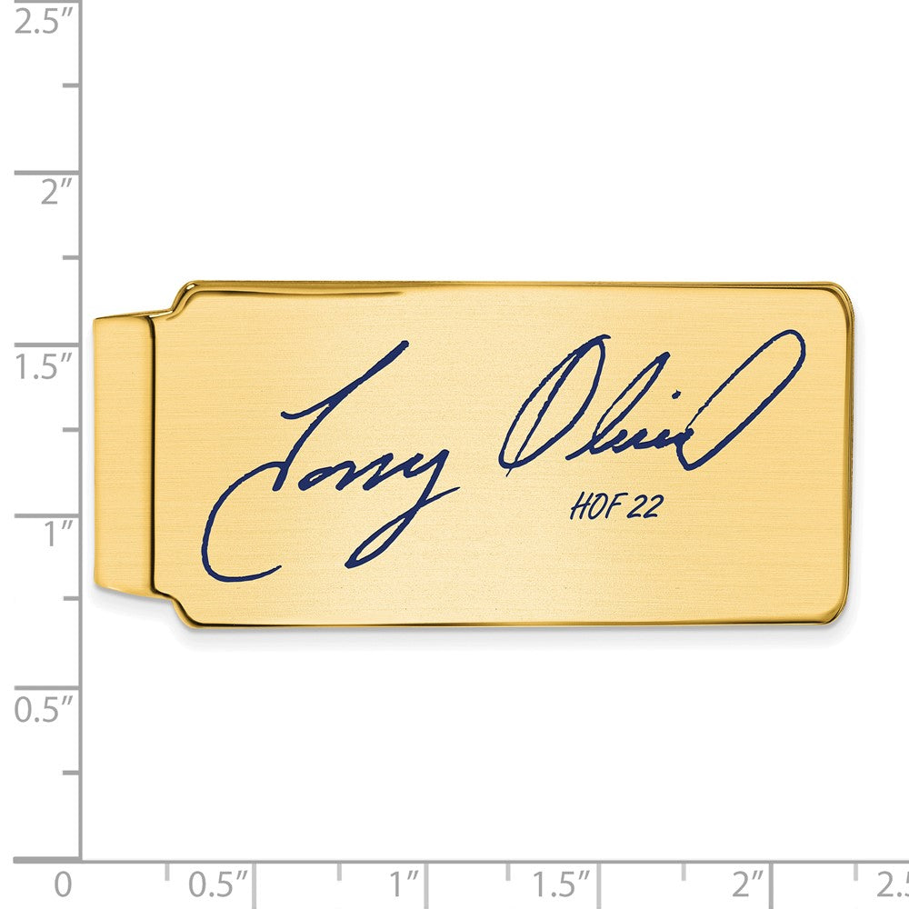 Alternate view of the 14K Gold Plated Silver Tony Oliva HOF Epoxy Signature Money Clip by The Black Bow Jewelry Co.