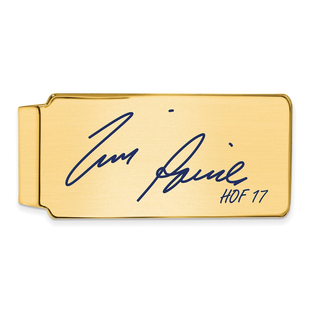 14K Gold Plated Silver Tim Raines HOF Epoxy Signature Money Clip, Item M11692 by The Black Bow Jewelry Co.