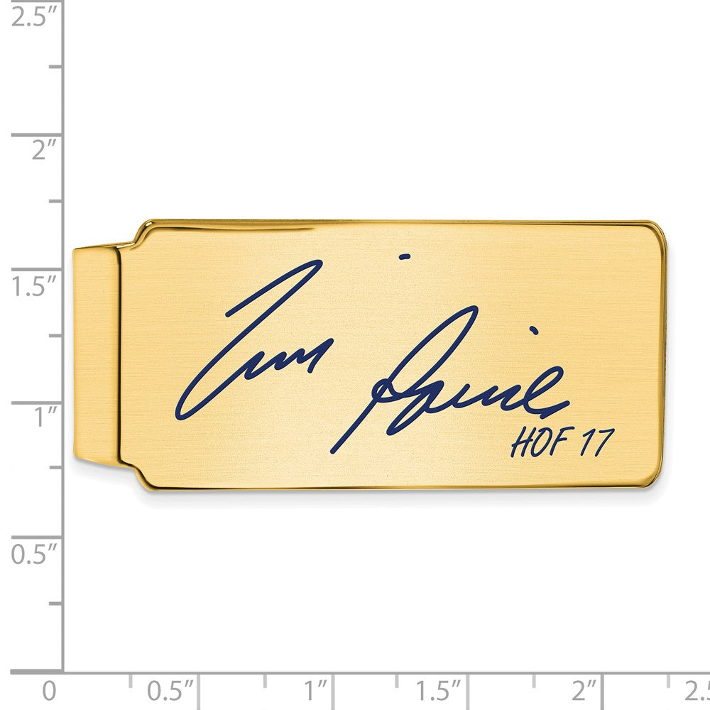 Alternate view of the 14K Gold Plated Silver Tim Raines HOF Epoxy Signature Money Clip by The Black Bow Jewelry Co.