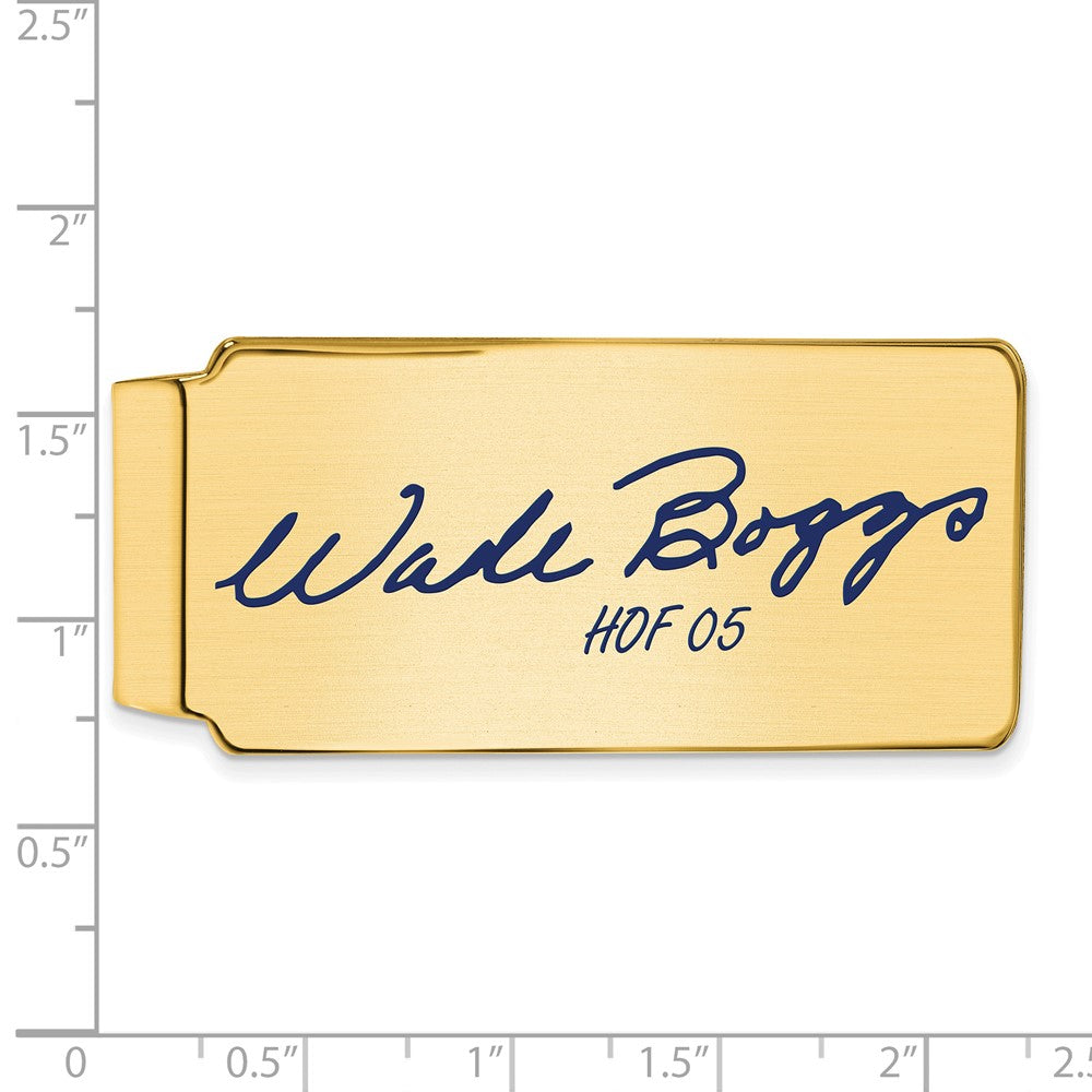 Alternate view of the 14K Gold Plated Silver Wade Boggs HOF Epoxy Signature Money Clip by The Black Bow Jewelry Co.