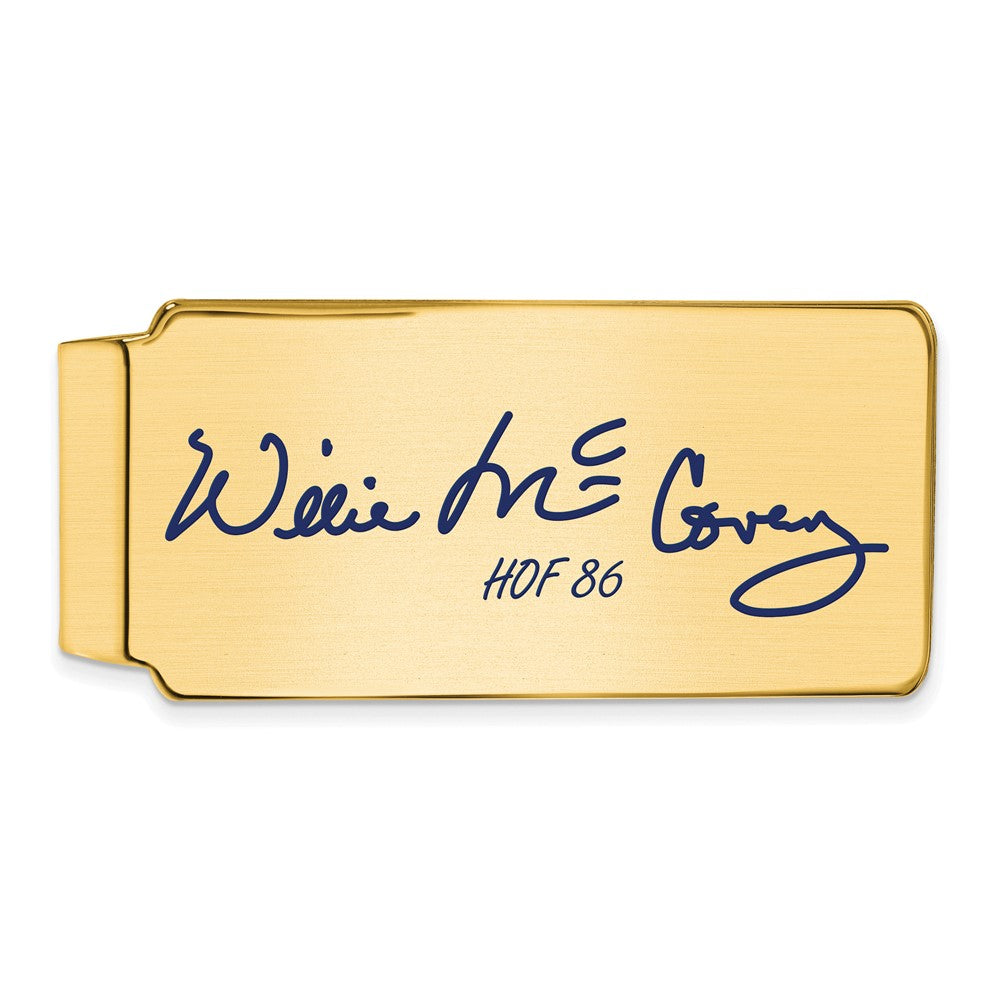 14K Gold Plated Silver Willie McCovey HOF Epoxy Signature Money Clip, Item M11696 by The Black Bow Jewelry Co.