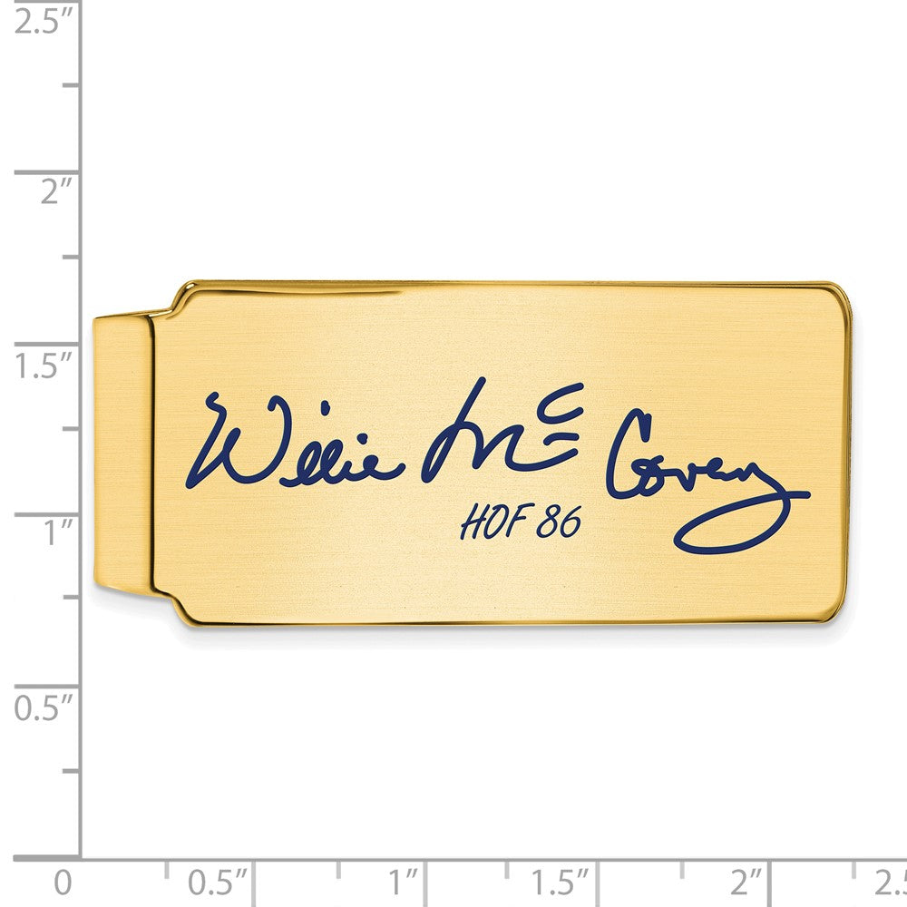 Alternate view of the 14K Gold Plated Silver Willie McCovey HOF Epoxy Signature Money Clip by The Black Bow Jewelry Co.