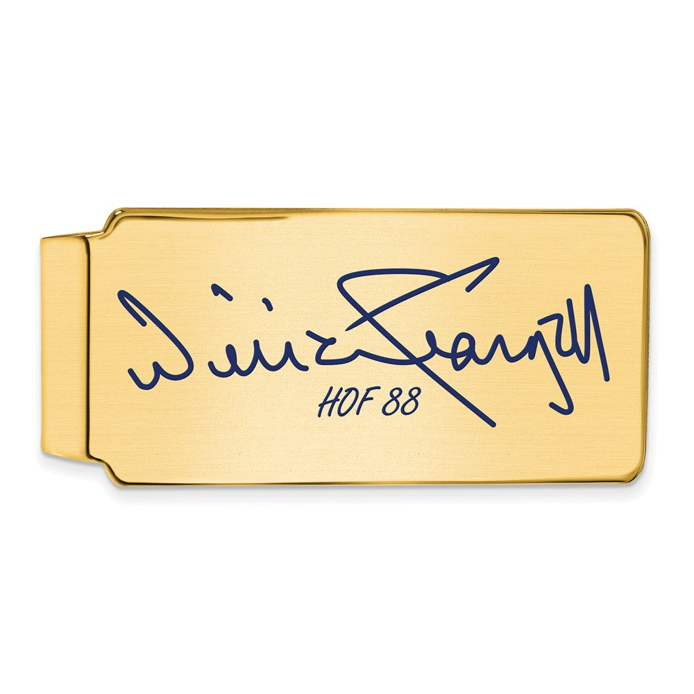 14K Gold Plated Silver Willie Stargell HOF Epoxy Signature Money Clip, Item M11698 by The Black Bow Jewelry Co.