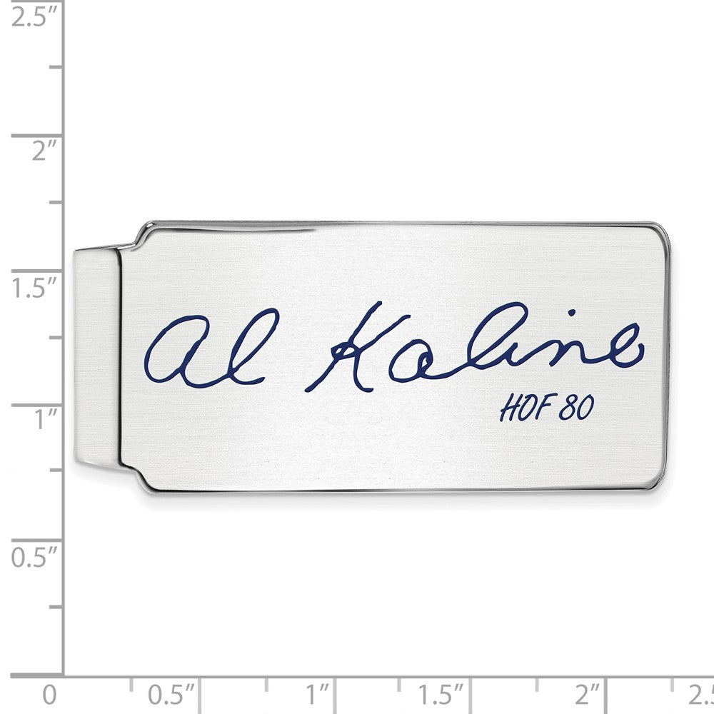Alternate view of the Sterling Silver Al Kaline Hall of Fame Epoxy Signature Money Clip by The Black Bow Jewelry Co.