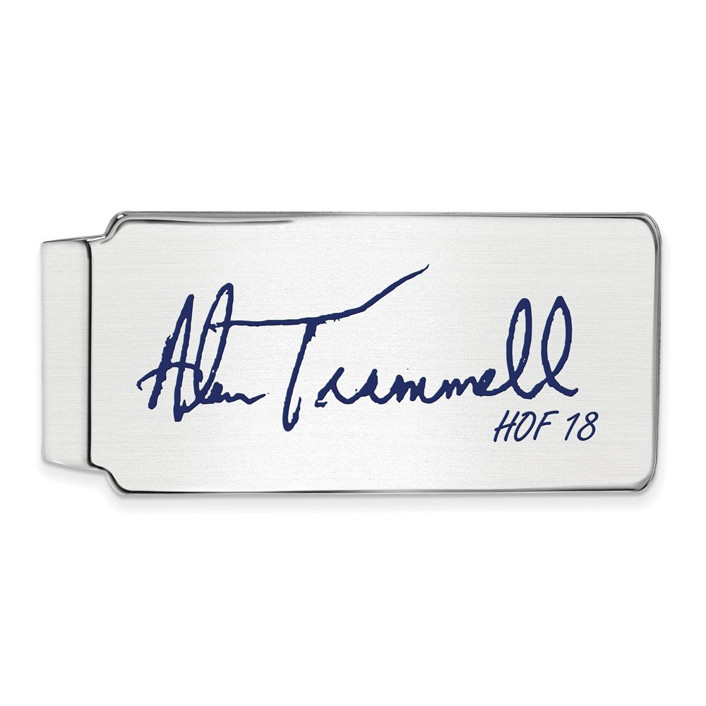 Sterling Silver Alan Trammell Hall of Fame Epoxy Signature Money Clip, Item M11702 by The Black Bow Jewelry Co.