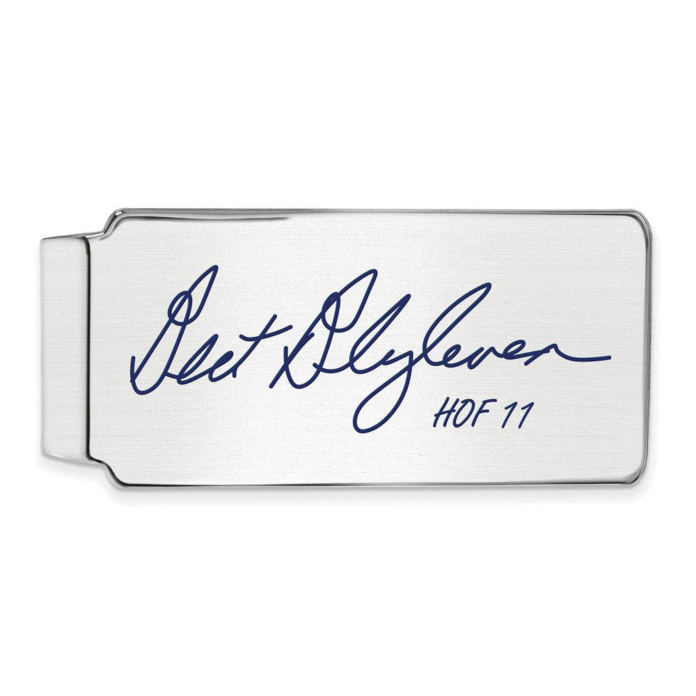Sterling Silver Bert Blyleven Hall of Fame Epoxy Signature Money Clip, Item M11703 by The Black Bow Jewelry Co.