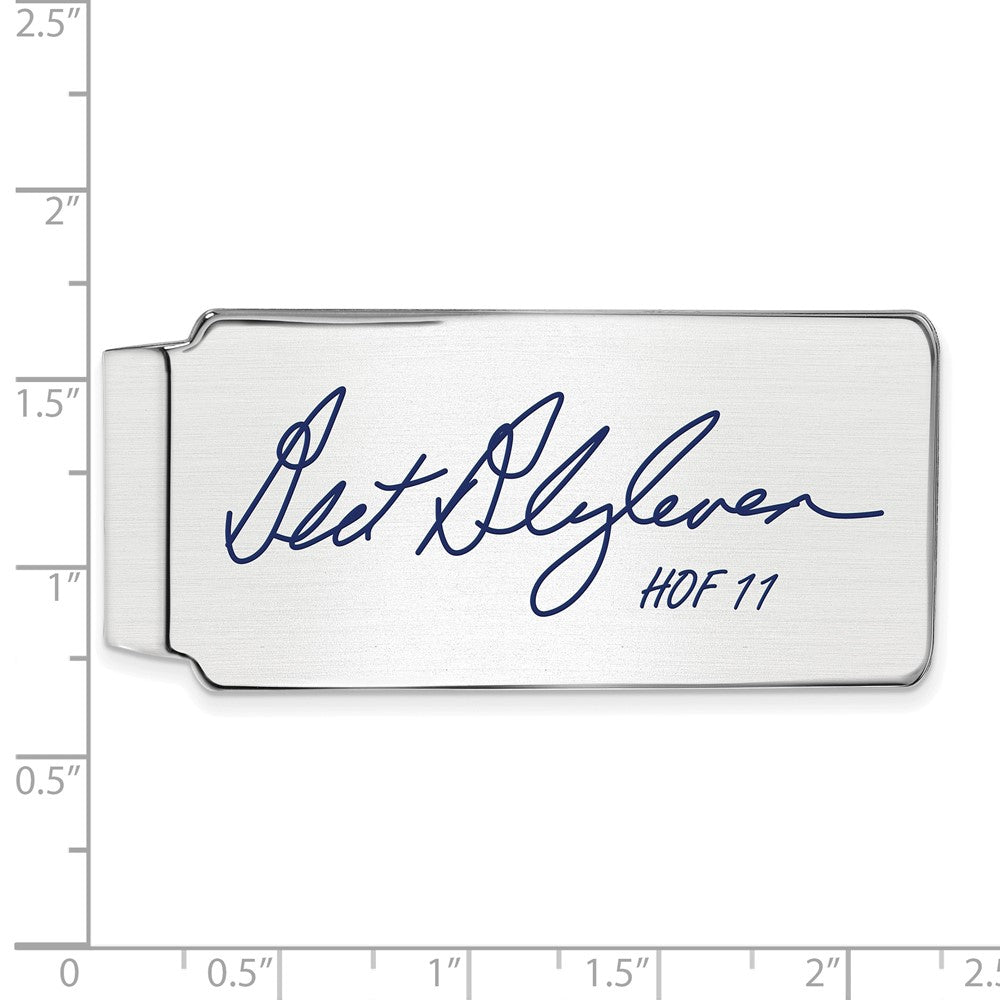 Alternate view of the Sterling Silver Bert Blyleven Hall of Fame Epoxy Signature Money Clip by The Black Bow Jewelry Co.