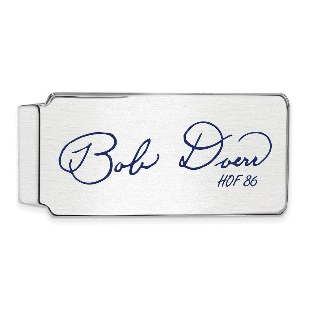 Sterling Silver Bobby Doerr Hall of Fame Epoxy Signature Money Clip, Item M11704 by The Black Bow Jewelry Co.