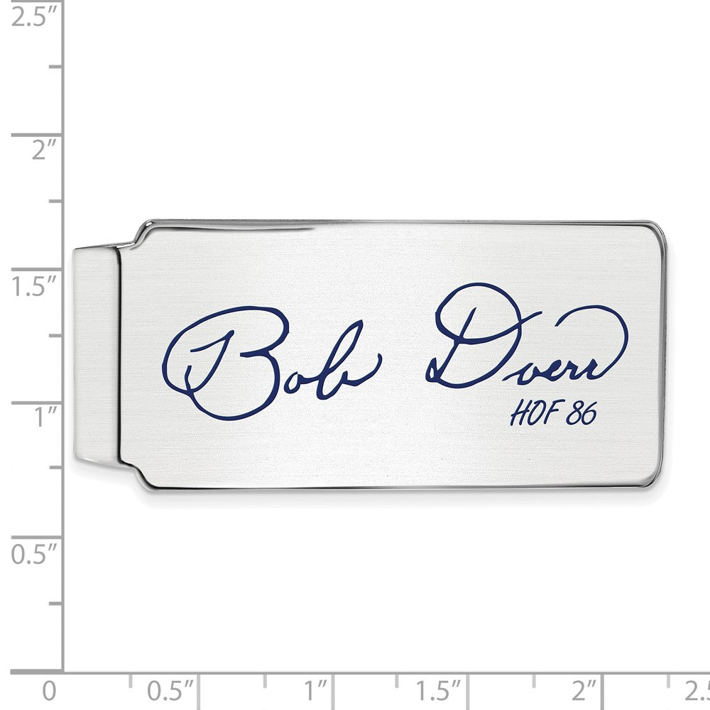 Alternate view of the Sterling Silver Bobby Doerr Hall of Fame Epoxy Signature Money Clip by The Black Bow Jewelry Co.