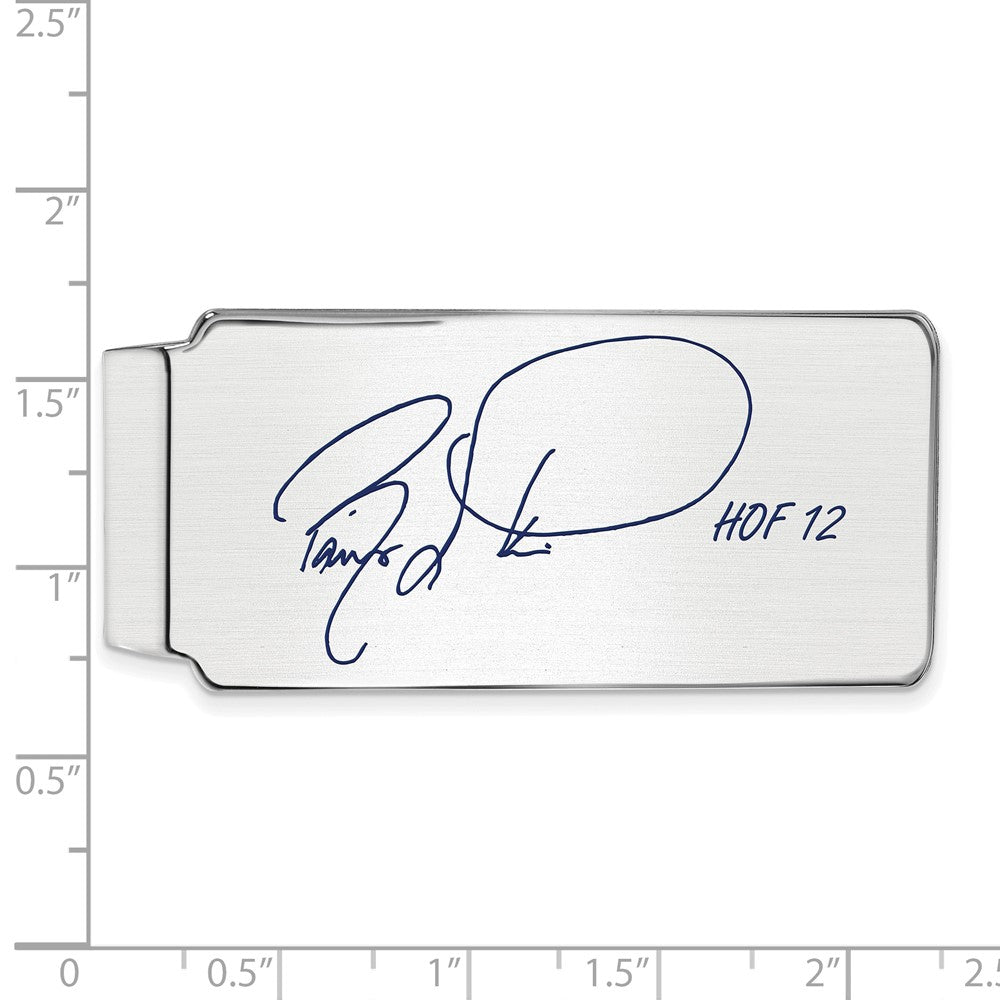 Alternate view of the Sterling Silver Barry Larkin Hall of Fame Epoxy Signature Money Clip by The Black Bow Jewelry Co.