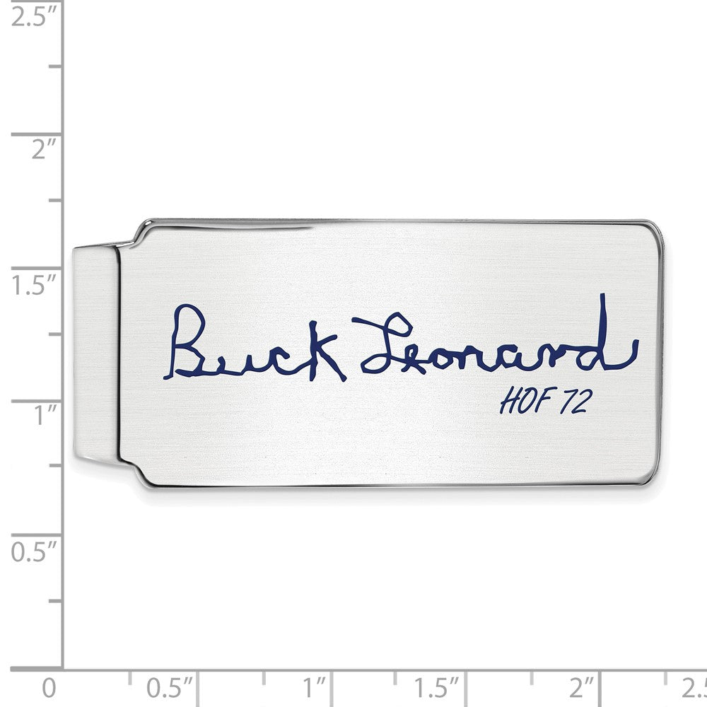 Alternate view of the Sterling Silver Buck Leonard Hall of Fame Epoxy Signature Money Clip by The Black Bow Jewelry Co.