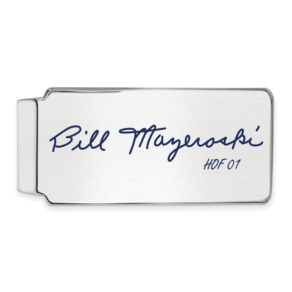 Sterling Silver Bill Mazeroski Hall of Fame Epoxy Signature Money Clip, Item M11709 by The Black Bow Jewelry Co.
