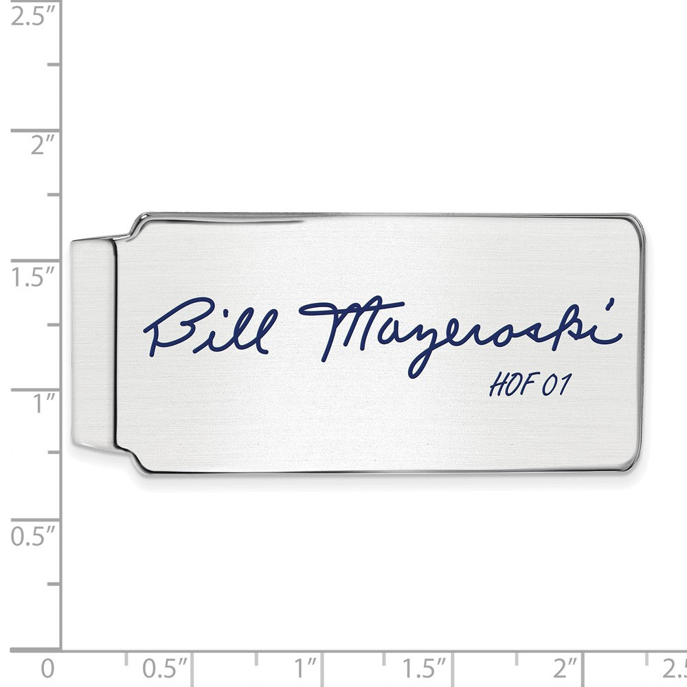 Alternate view of the Sterling Silver Bill Mazeroski Hall of Fame Epoxy Signature Money Clip by The Black Bow Jewelry Co.