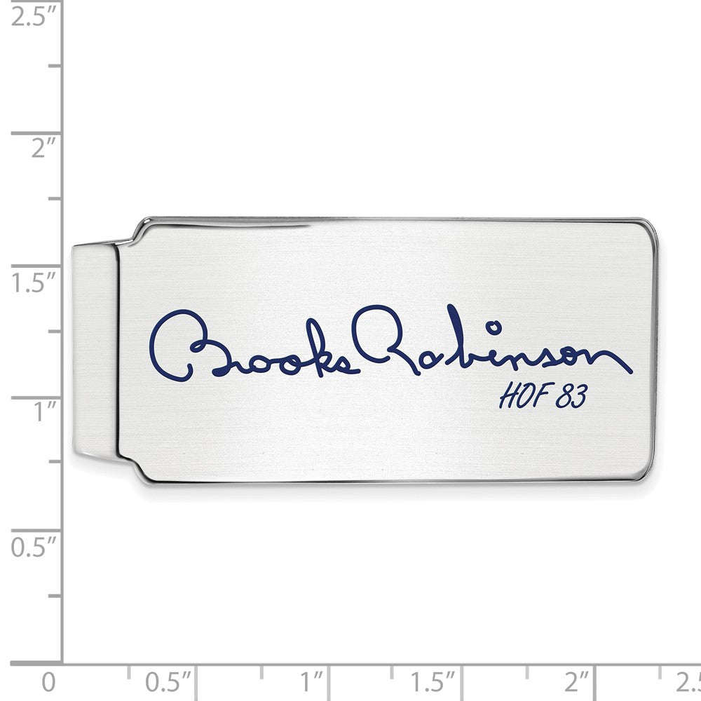 Alternate view of the Sterling Silver Brooks Robinson HOF Epoxy Signature Money Clip by The Black Bow Jewelry Co.