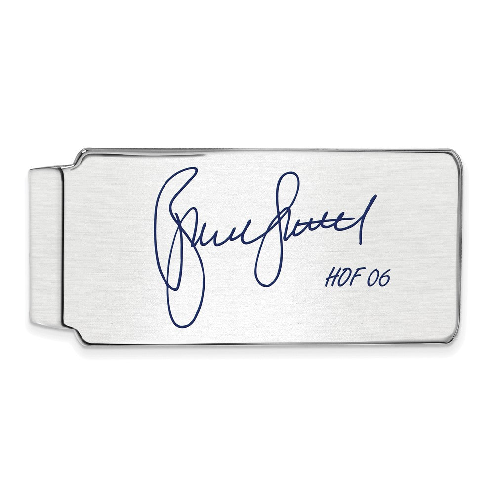 Sterling Silver Bruce Sutter Hall of Fame Epoxy Signature Money Clip, Item M11711 by The Black Bow Jewelry Co.