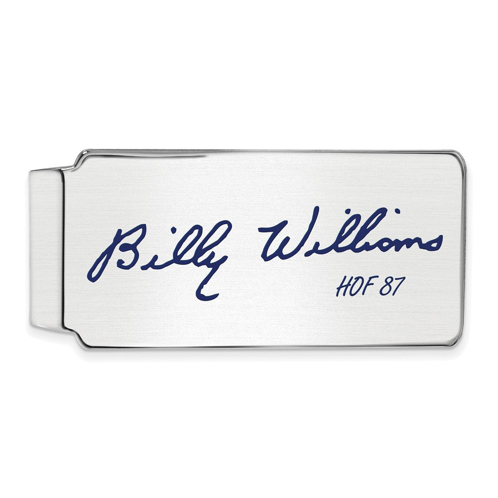 Sterling Silver Billy Williams Hall of Fame Epoxy Signature Money Clip, Item M11712 by The Black Bow Jewelry Co.