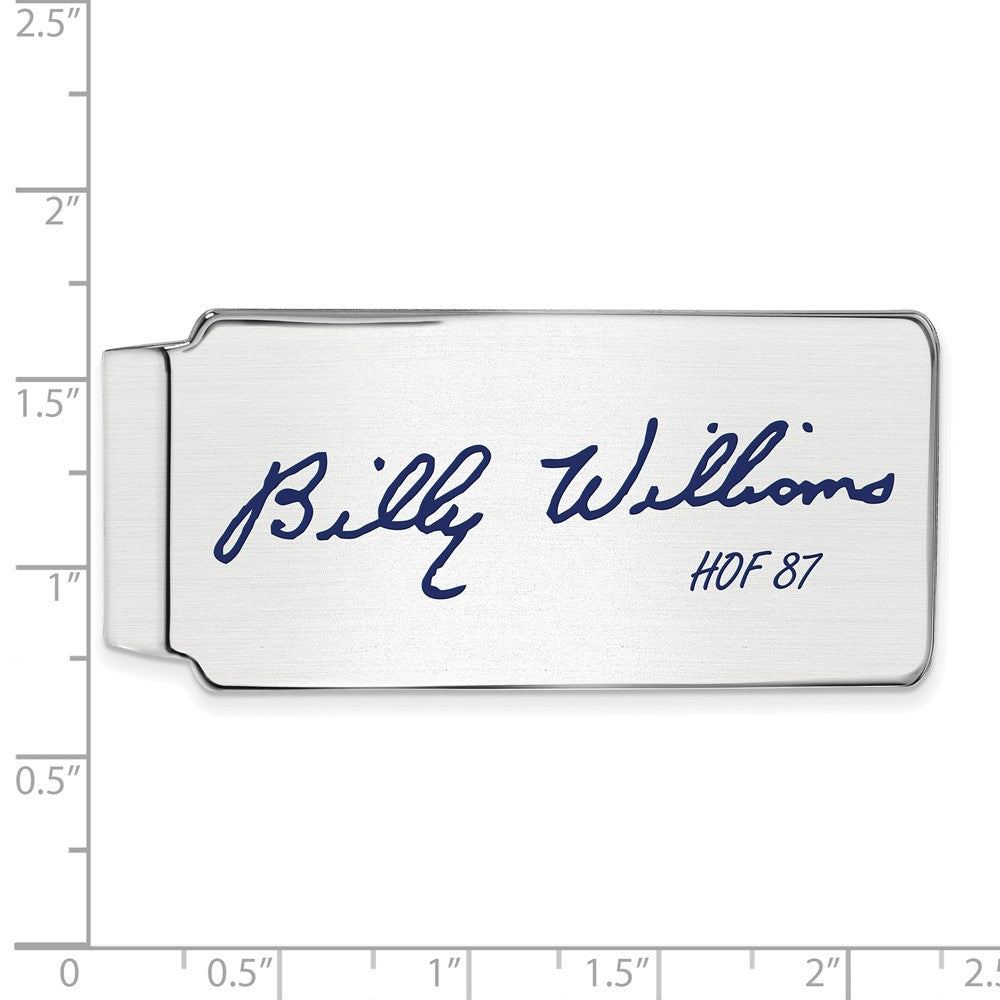 Alternate view of the Sterling Silver Billy Williams Hall of Fame Epoxy Signature Money Clip by The Black Bow Jewelry Co.