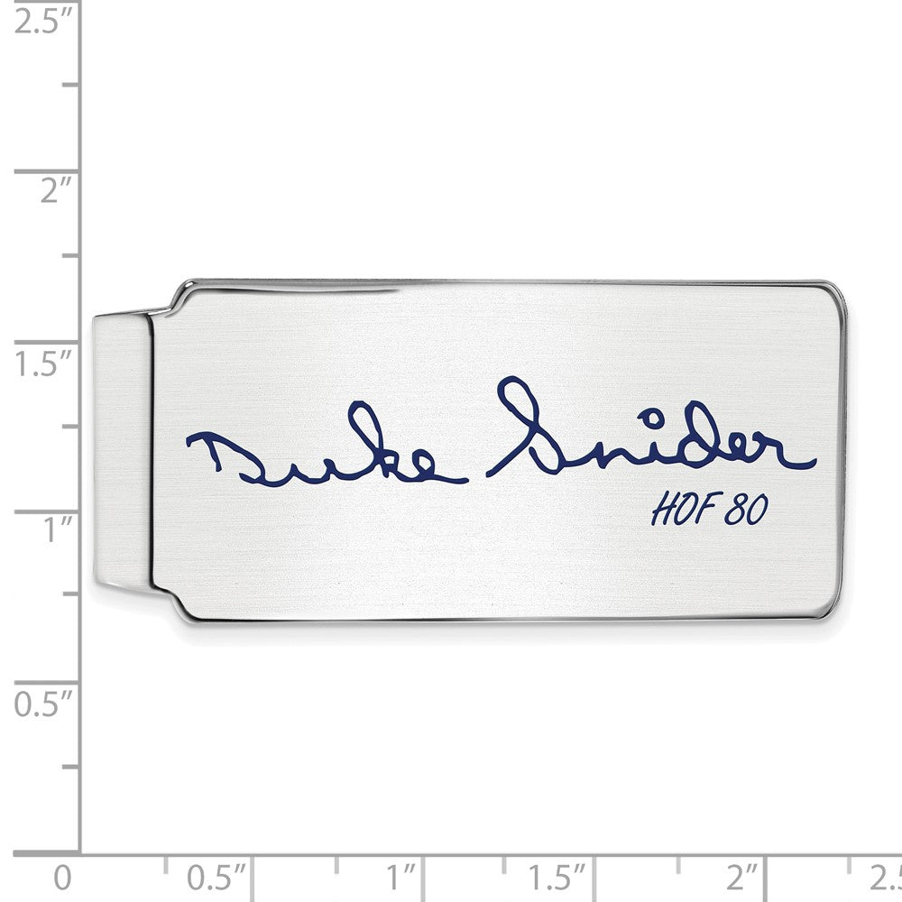 Alternate view of the Sterling Silver Duke Snider Hall of Fame Epoxy Signature Money Clip by The Black Bow Jewelry Co.