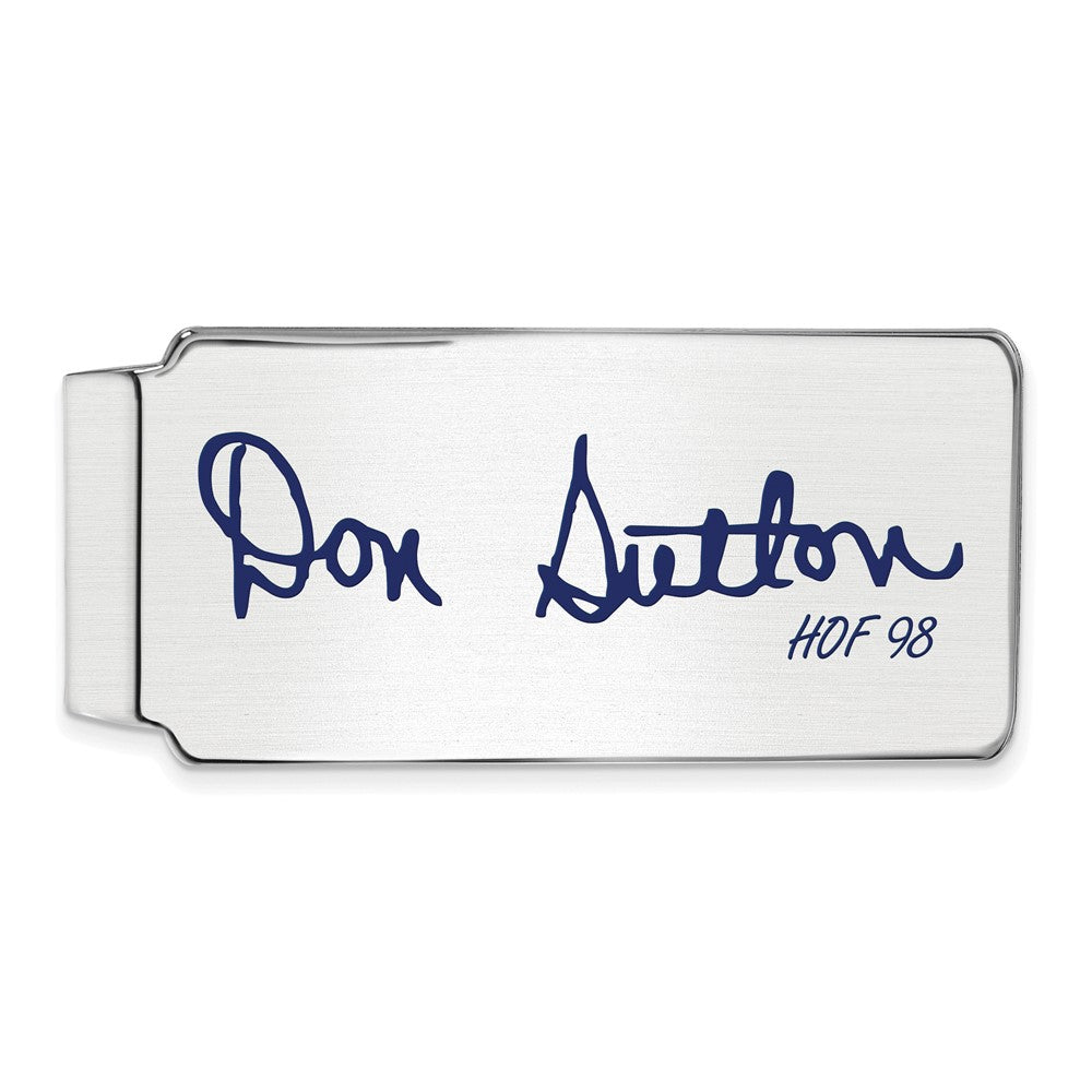 Sterling Silver Don Sutton Hall of Fame Epoxy Signature Money Clip, Item M11716 by The Black Bow Jewelry Co.