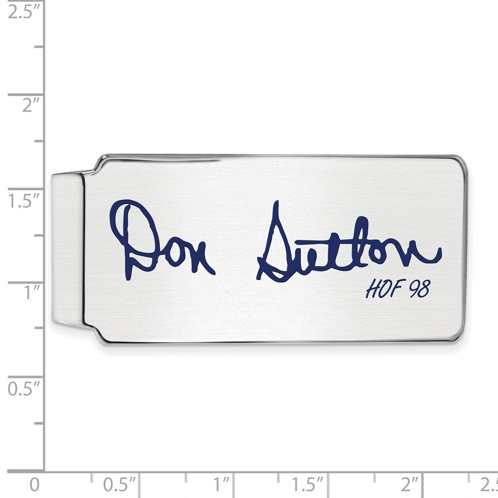 Alternate view of the Sterling Silver Don Sutton Hall of Fame Epoxy Signature Money Clip by The Black Bow Jewelry Co.