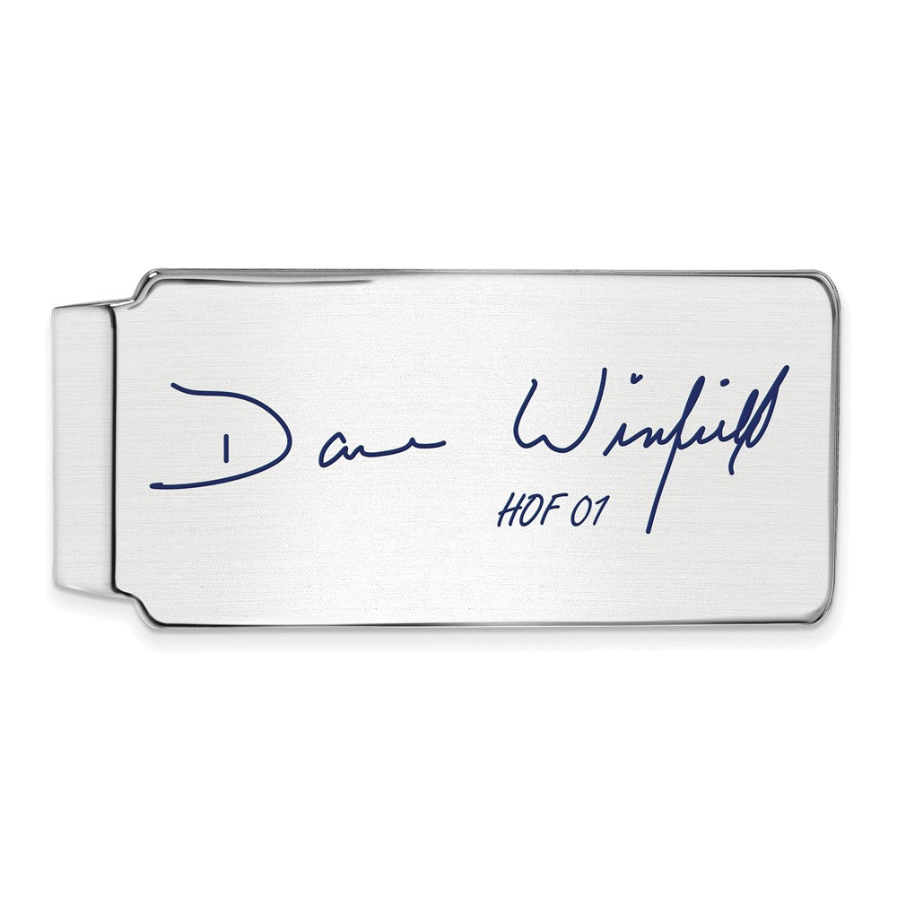 Sterling Silver Dave Winfield Hall of Fame Epoxy Signature Money Clip, Item M11717 by The Black Bow Jewelry Co.