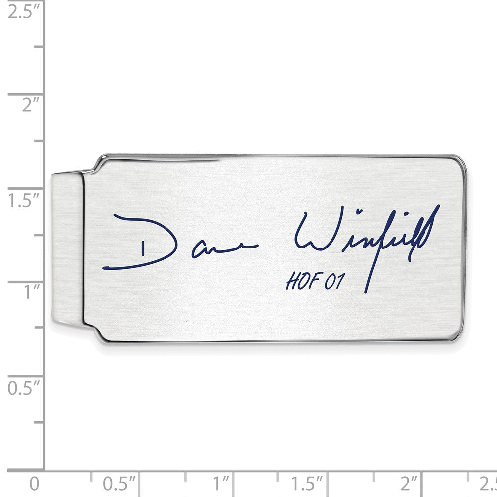 Alternate view of the Sterling Silver Dave Winfield Hall of Fame Epoxy Signature Money Clip by The Black Bow Jewelry Co.