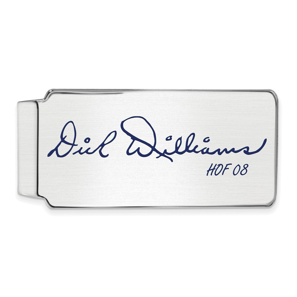 Sterling Silver Dick Williams Hall of Fame Epoxy Signature Money Clip, Item M11718 by The Black Bow Jewelry Co.