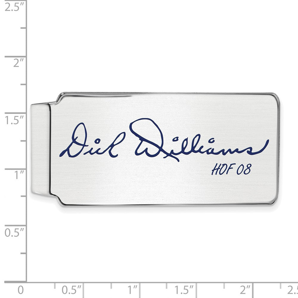 Alternate view of the Sterling Silver Dick Williams Hall of Fame Epoxy Signature Money Clip by The Black Bow Jewelry Co.