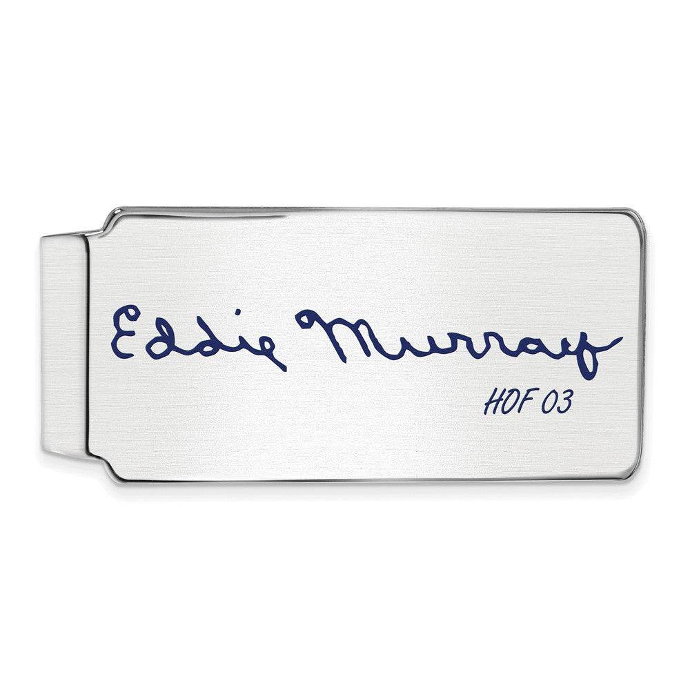 Sterling Silver Eddie Murray Hall of Fame Epoxy Signature Money Clip, Item M11719 by The Black Bow Jewelry Co.