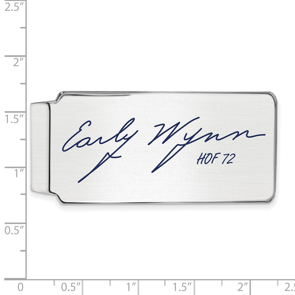 Alternate view of the Sterling Silver Early Wynn Hall of Fame Epoxy Signature Money Clip by The Black Bow Jewelry Co.