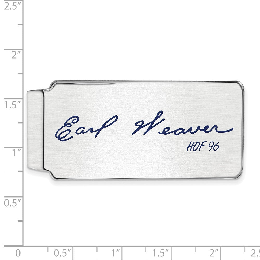 Alternate view of the Sterling Silver Earl Weaver Hall of Fame Epoxy Signature Money Clip by The Black Bow Jewelry Co.
