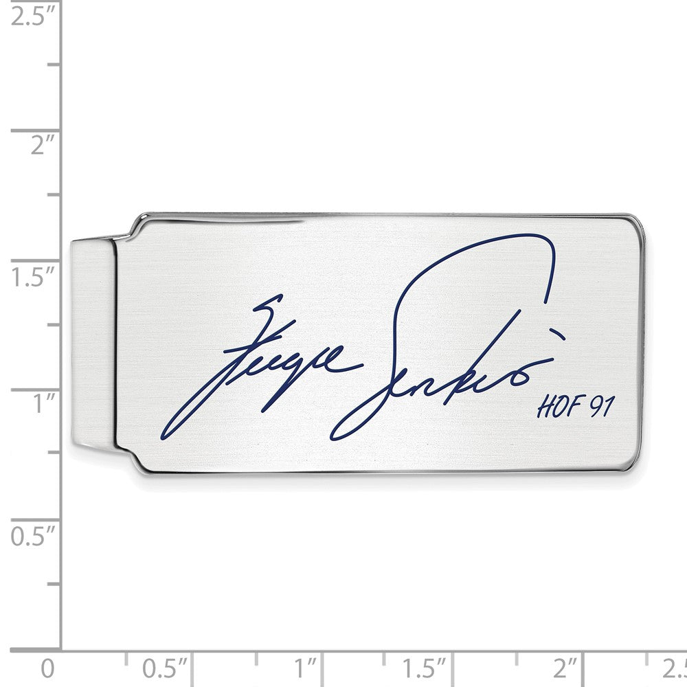 Alternate view of the Sterling Silver Fergie Jenkins Hall of Fame Epoxy Signature Money Clip by The Black Bow Jewelry Co.
