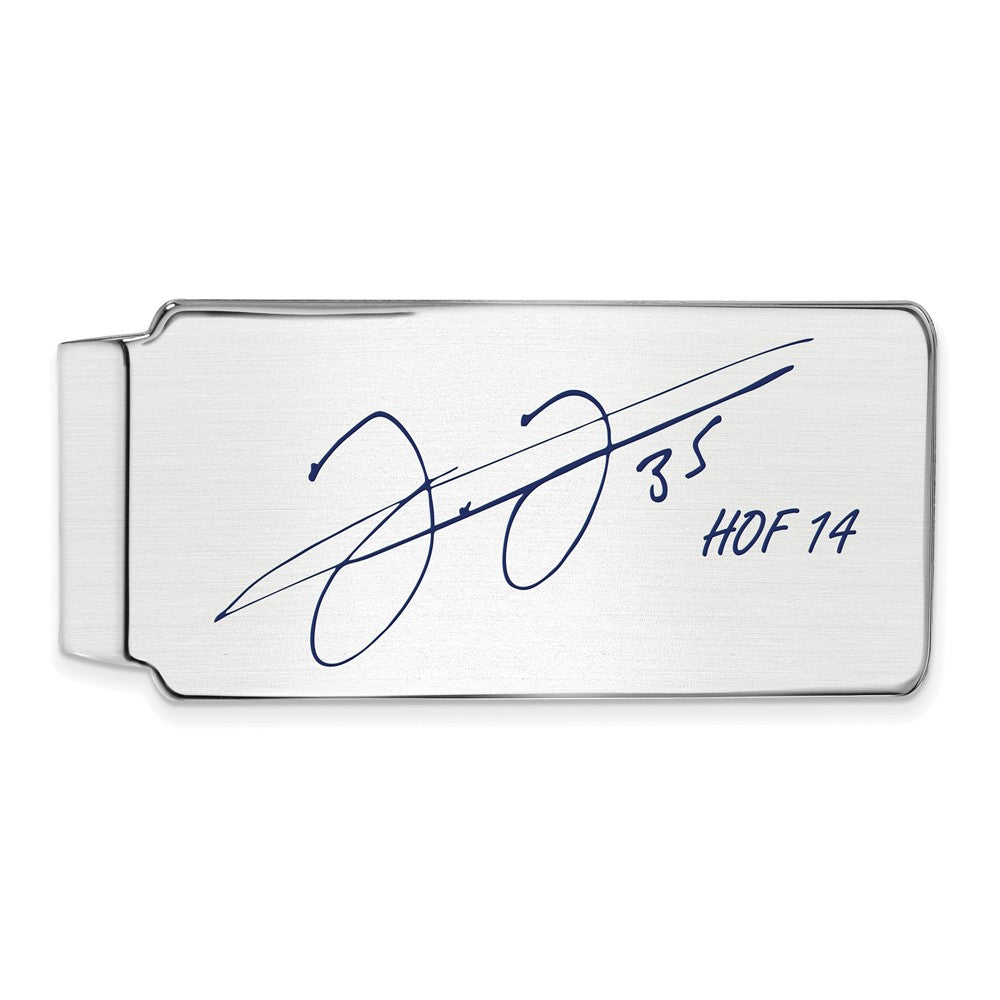 Sterling Silver Frank Thomas Hall of Fame Epoxy Signature Money Clip, Item M11725 by The Black Bow Jewelry Co.