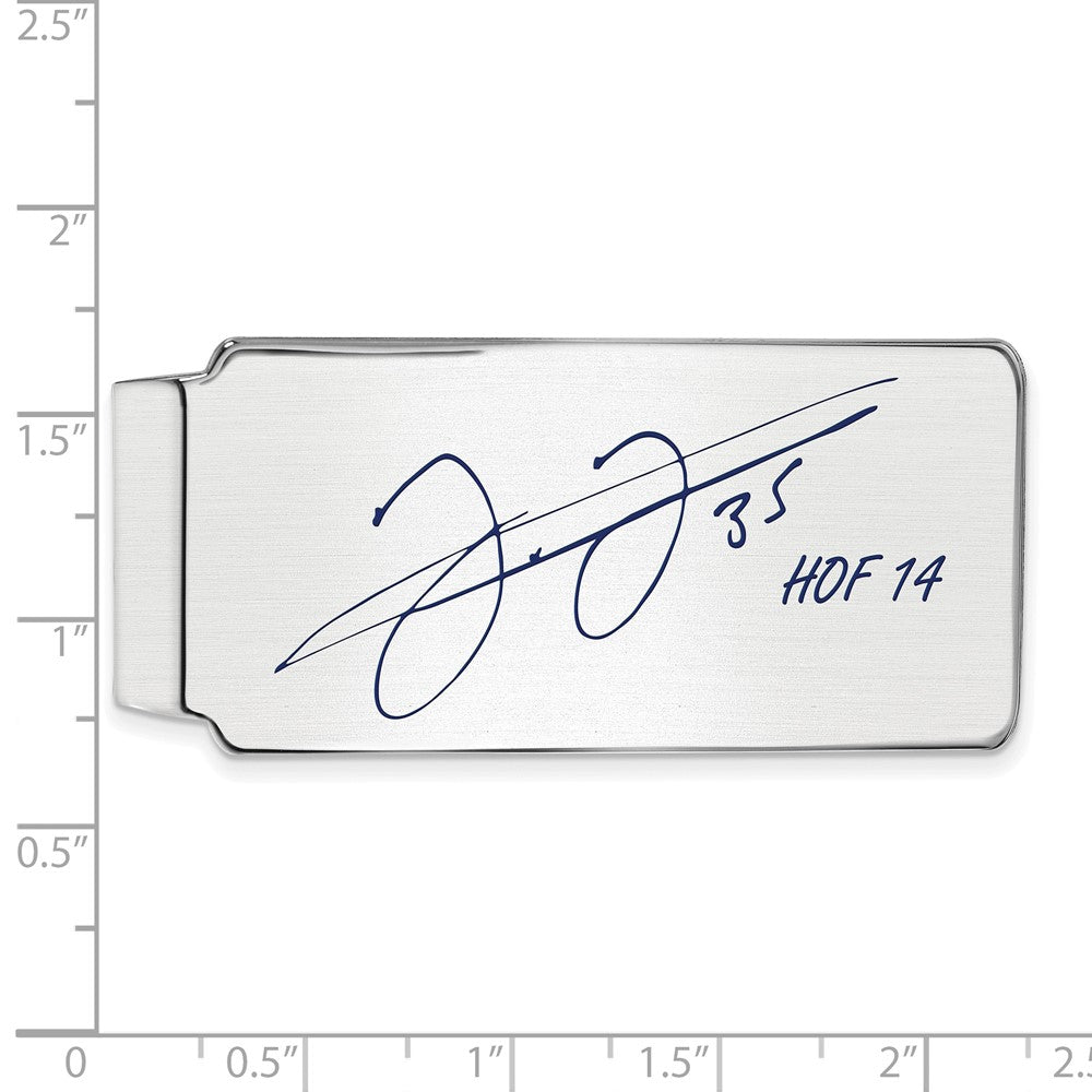 Alternate view of the Sterling Silver Frank Thomas Hall of Fame Epoxy Signature Money Clip by The Black Bow Jewelry Co.