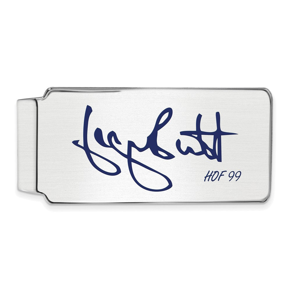 Sterling Silver George Brett Hall of Fame Epoxy Signature Money Clip, Item M11726 by The Black Bow Jewelry Co.