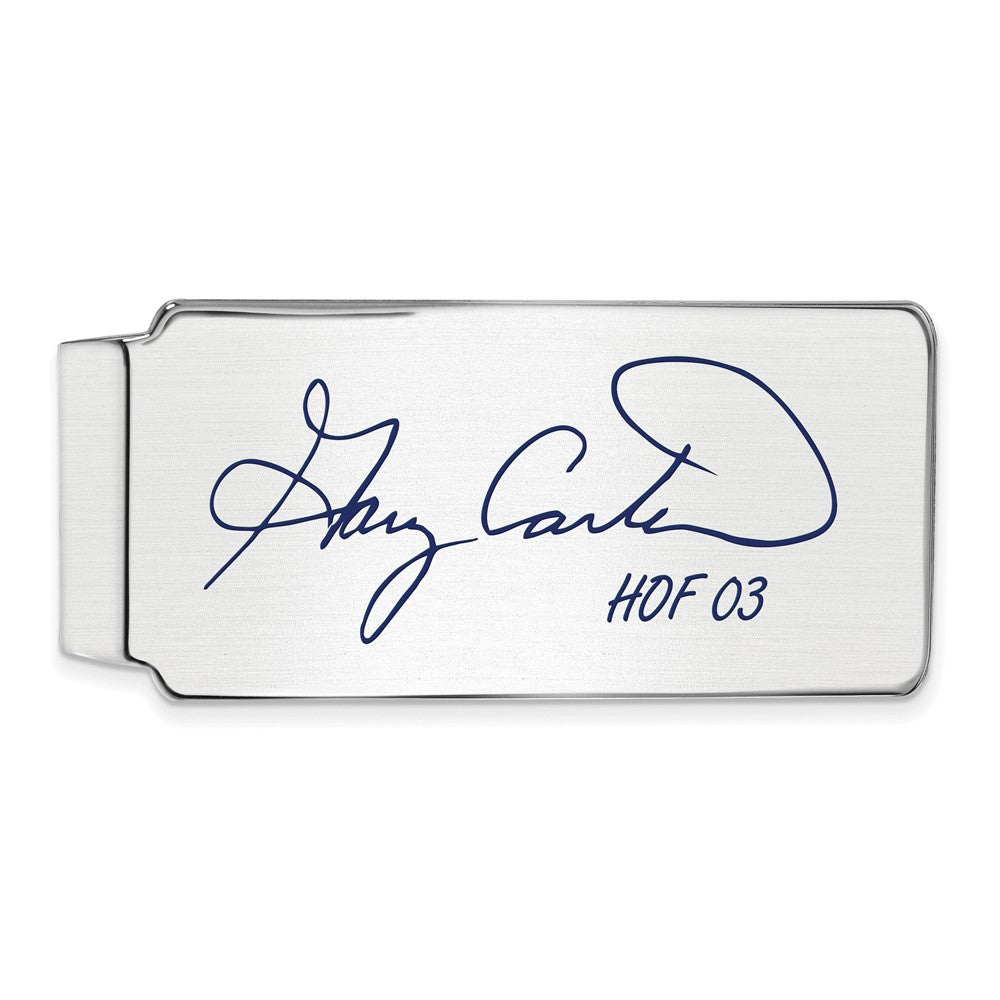 Sterling Silver Gary Carter Hall of Fame Epoxy Signature Money Clip, Item M11727 by The Black Bow Jewelry Co.