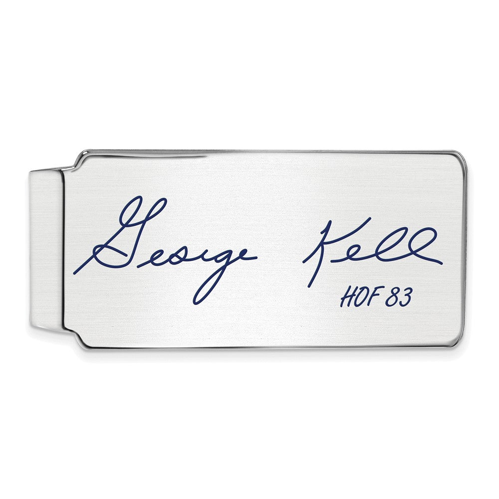 Sterling Silver George Kell Hall of Fame Epoxy Signature Money Clip, Item M11728 by The Black Bow Jewelry Co.