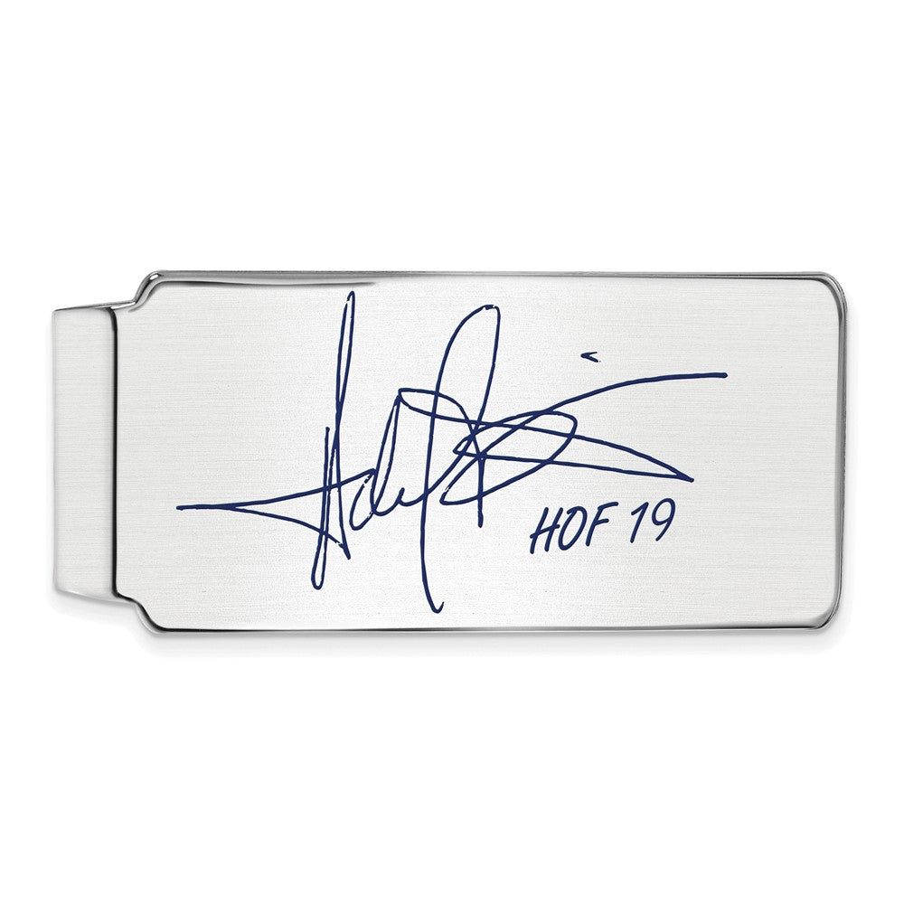 Sterling Silver Harold Baines Hall of Fame Epoxy Signature Money Clip, Item M11729 by The Black Bow Jewelry Co.